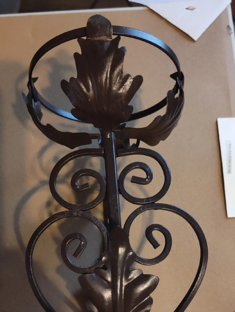 Decorative Metal Wall Sconces in Dark Brown - Elegant Leaf Scroll Design
